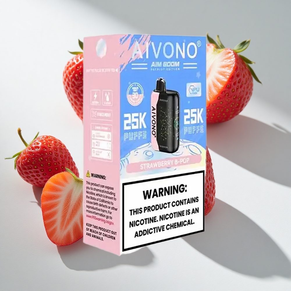 Aivono Aim Boom 25000 Strawberry B Pop Disposable Vape