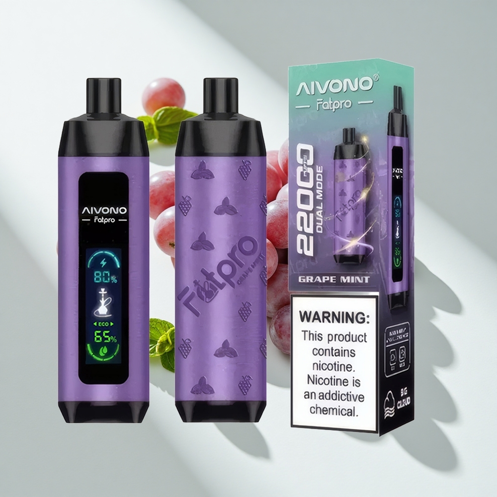 Aivono Aim Fatpro 22000 Puffs Grape Mint USB-C Rechargeable