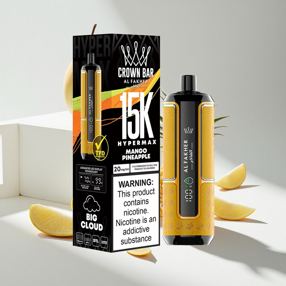 Al Fakher Crown Bar 15K Hypermax 22ml Mango Pineapple Disposable Vape Kit