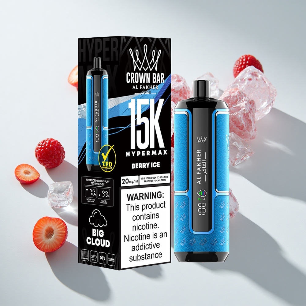 Al Fakher Crown Bar 15K Hypermax Berry Ice Disposable Vape Kit