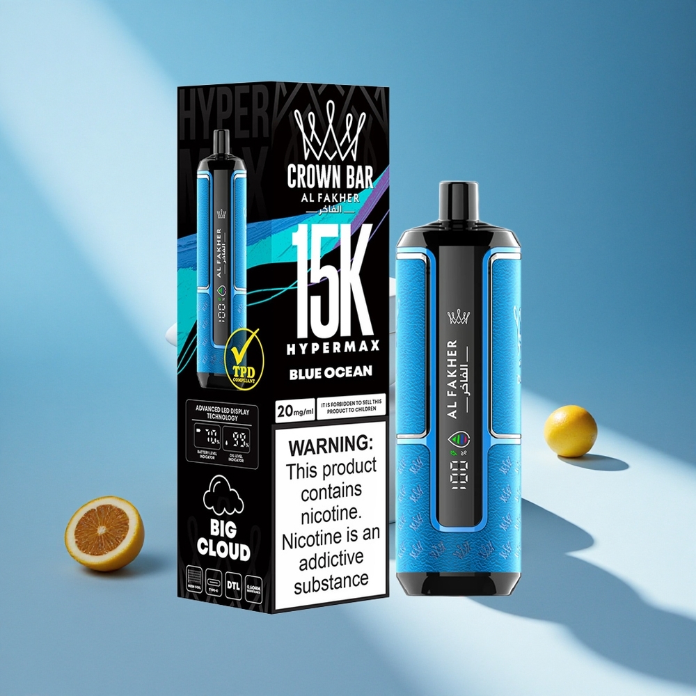 Al Fakher Crown Bar 15K Hypermax Blue Ocean Disposable Vape Kit