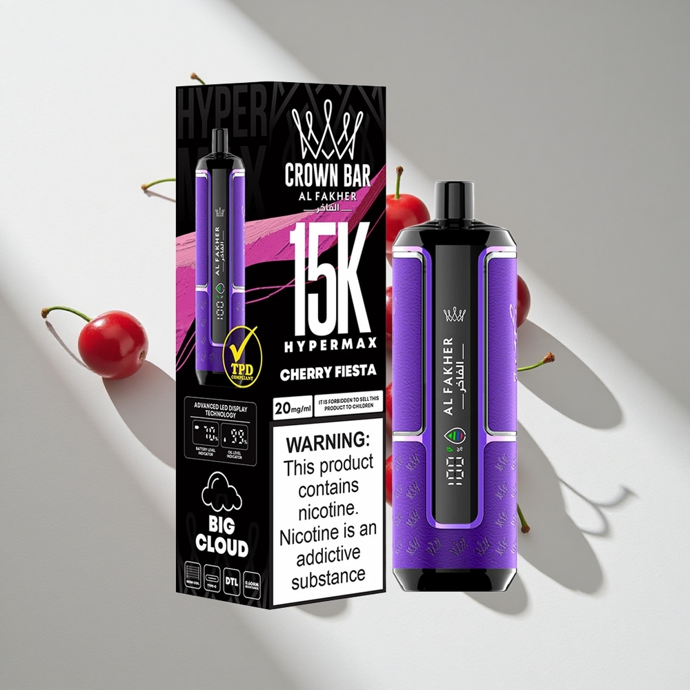 Al Fakher Crown Bar 15K Hypermax Cherry Fiesta 22ml Disposable Vape Kit