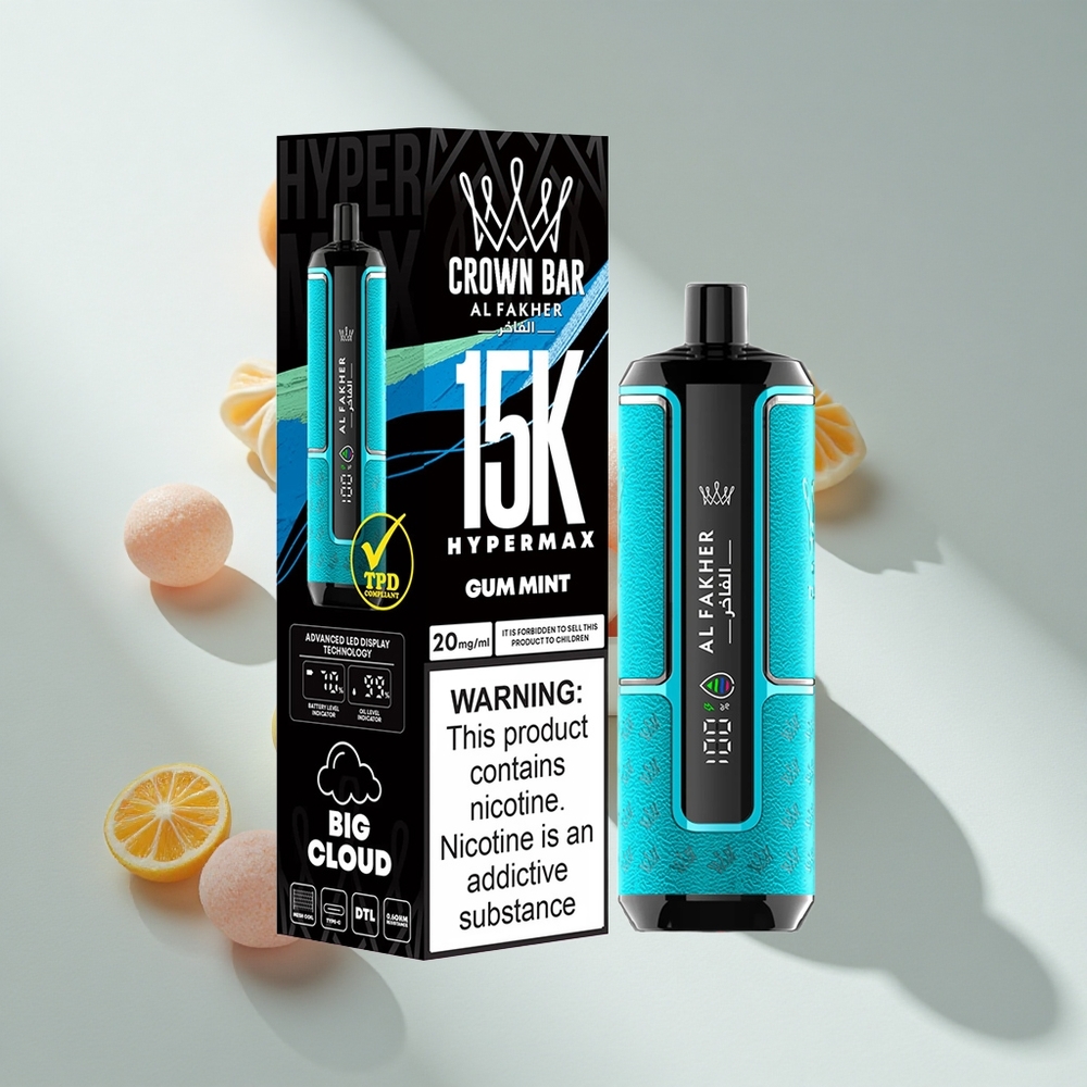 Al Fakher Crown Bar 15K Hypermax Gum Mint Disposable Vape Kit