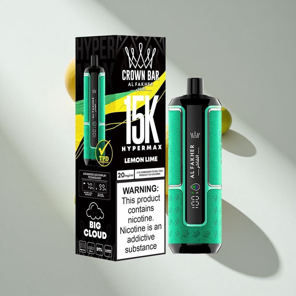 Al Fakher Crown Bar 15K Hypermax Lemon Lime Compact Disposable Vape Kit