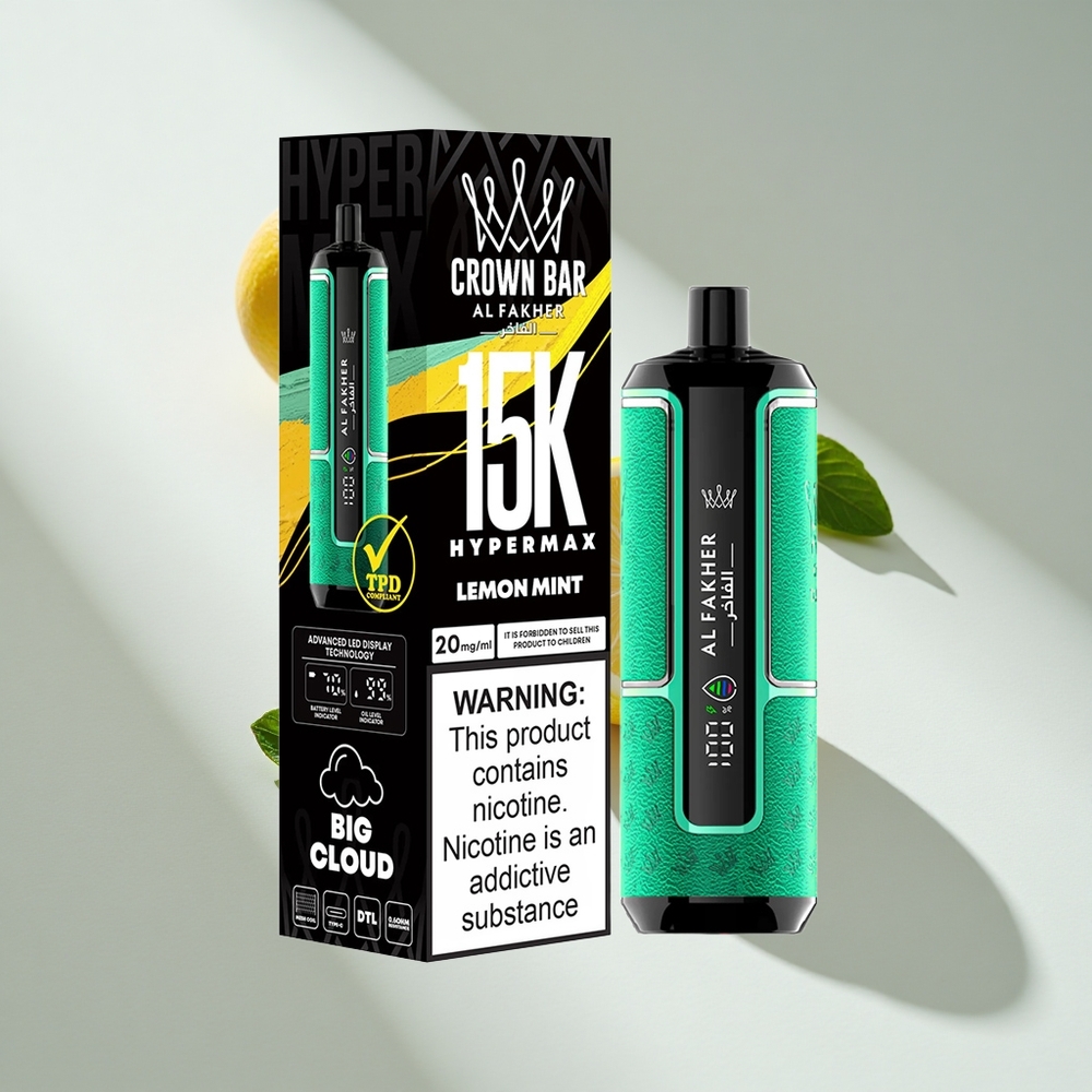 Al Fakher Crown Bar 15K Hypermax Lemon Mint Disposable Vape Kit
