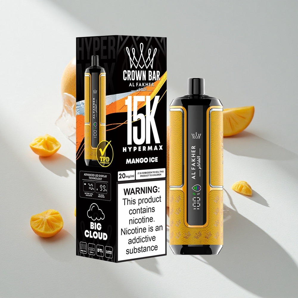 Al Fakher Crown Bar 15K Hypermax Mango Ice Disposable Vape Kit