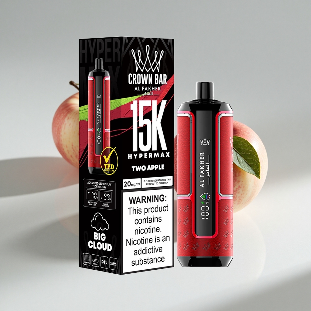 Al Fakher Crown Bar 15K Hypermax Portable Two Apple