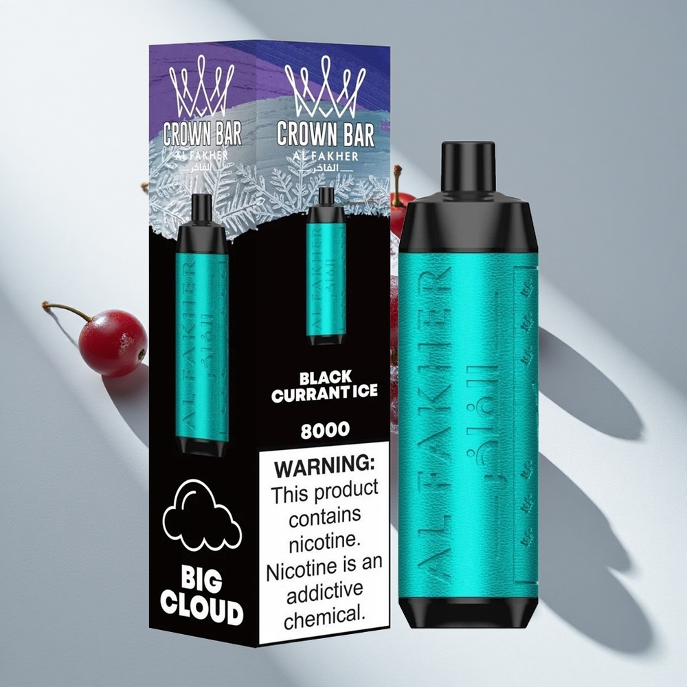 Al Fakher Crown Bar 8000 Black Currant Ice Disposable Vape