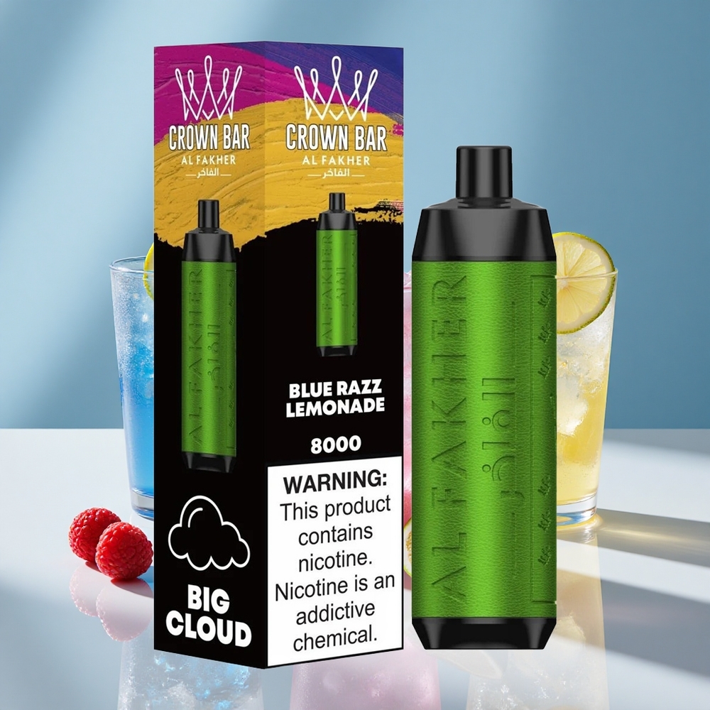 Al Fakher Crown Bar 8000 Blue Razz Lemonade Disposable Vape
