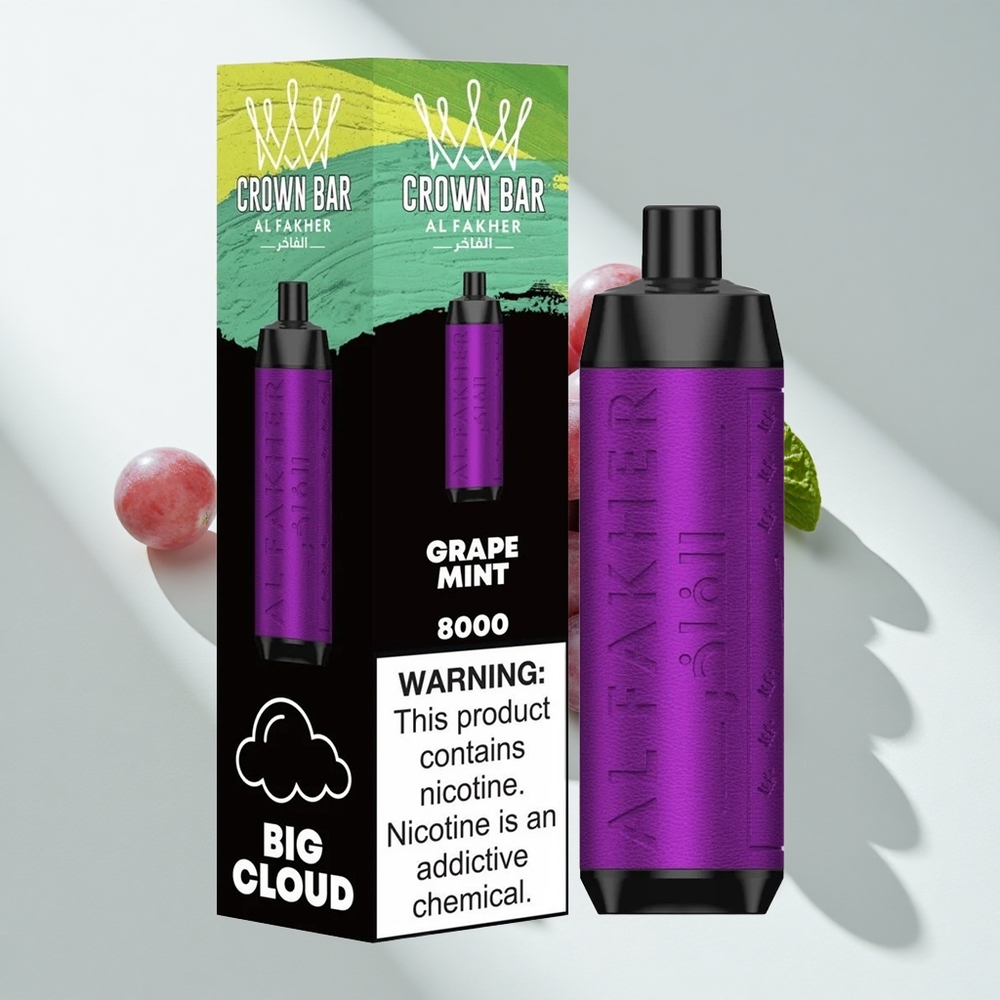 Al Fakher Crown Bar 8000 Grape Mint Disposable Vape 18ml