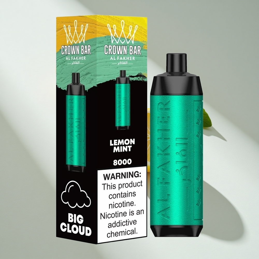 Al Fakher Crown Bar 8000 Puffs Crystal Lemon Mint Disposable Vape