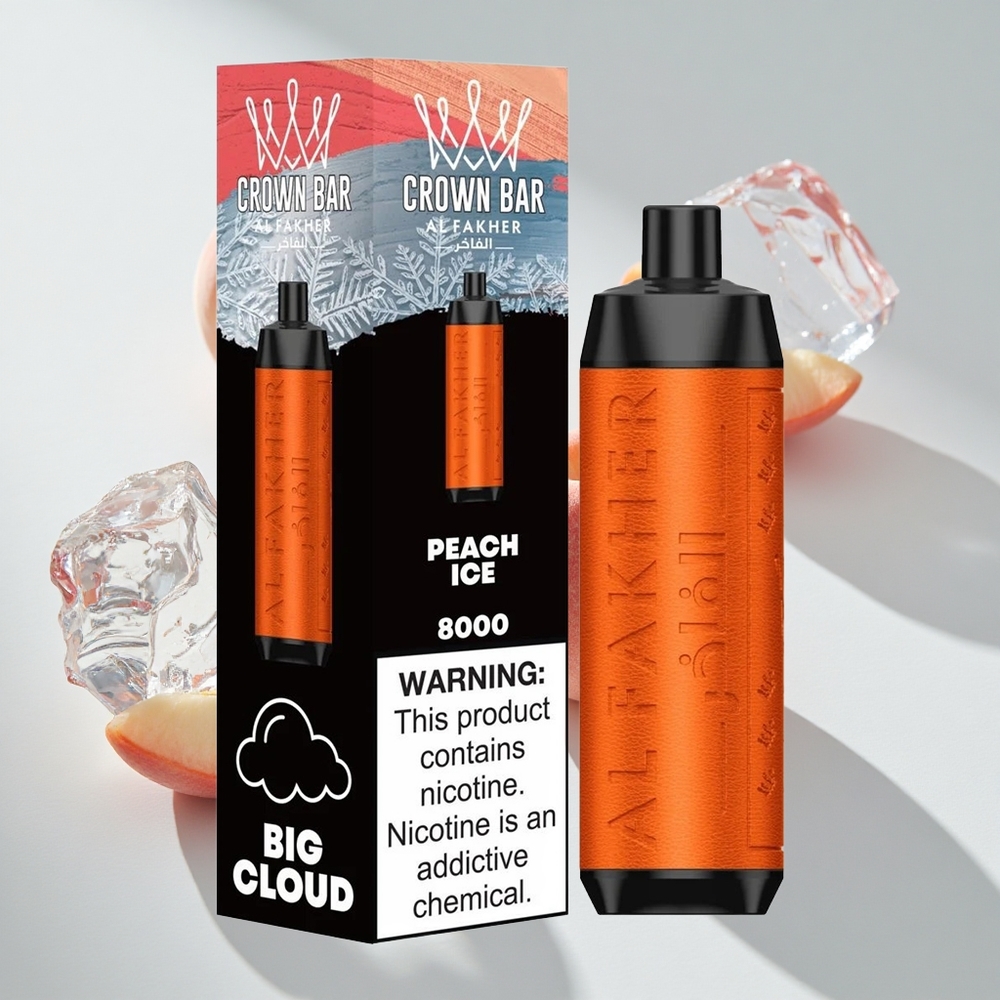Al Fakher Crown Bar 8000 Puffs Crystal Peach Ice Disposable Vape