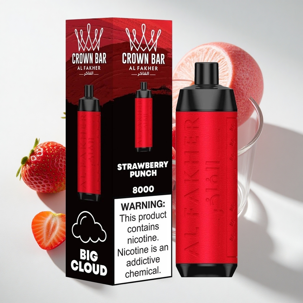 Al Fakher Crown Bar 8000 Strawberry Punch Disposable Vape 18ml