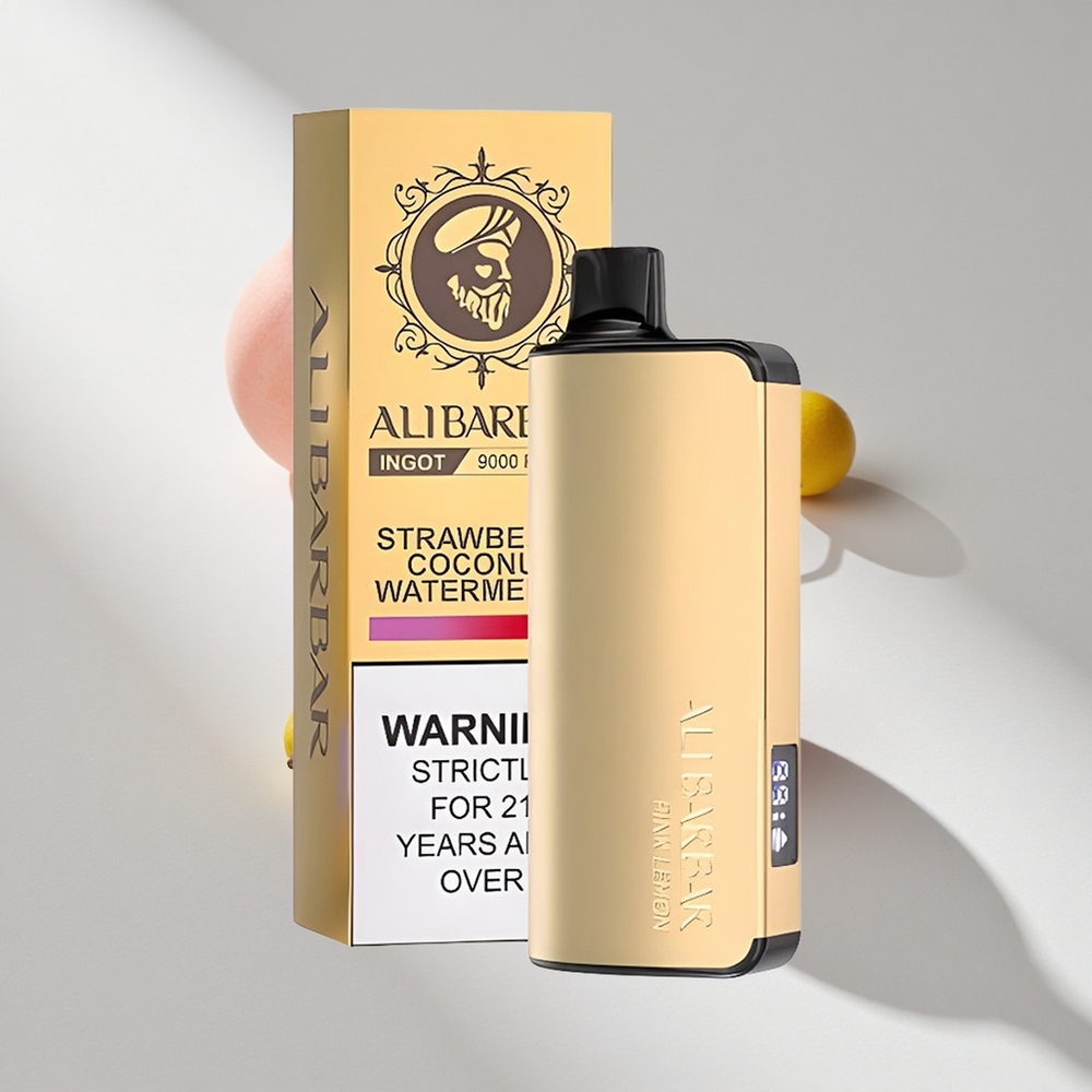 Alibarbar Ingot 9000 Puffs Pink Lemon Disposable Vape LED Display