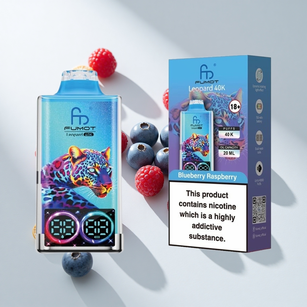Fumot Leopard 40K Dual Mesh Disposable Vape Blueberry Raspberry
