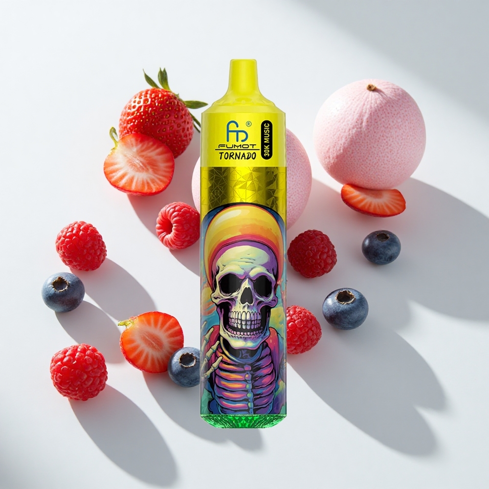Fumot RandM Tornado 30000 Puffs Strawberry Blueberry Raspberry LED Display