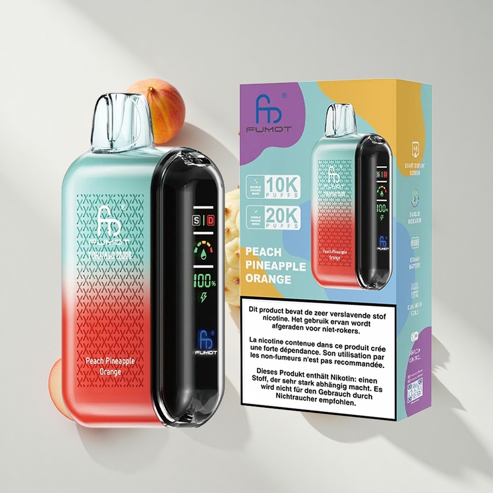 Fumot Tornado 20000 Peach Pineapple Orange Dual Mesh Coil