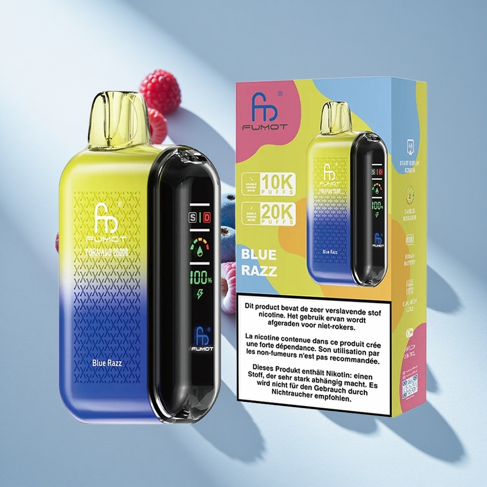 Fumot Tornado 20000 Puffs Blue Razz Dual Mesh Coil
