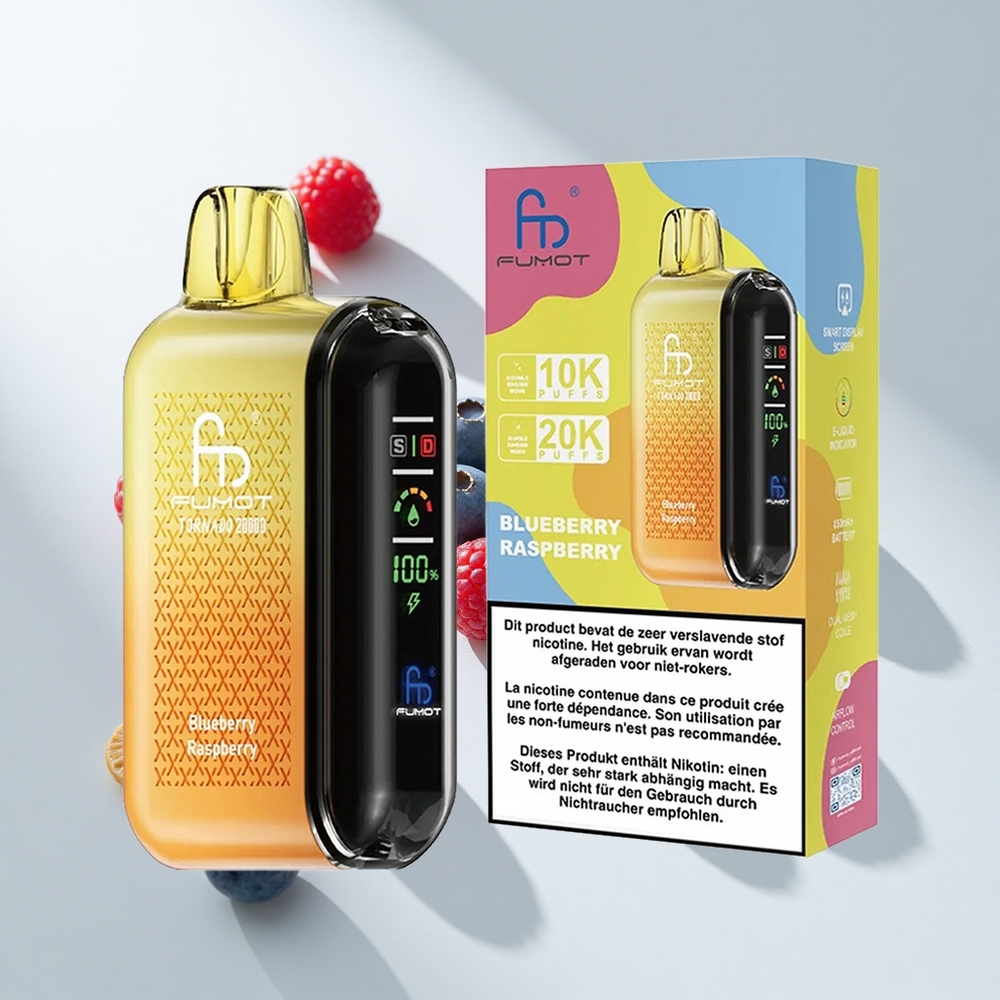 Fumot Tornado 20000 Puffs Blueberry Raspberry Dual Mesh Coil