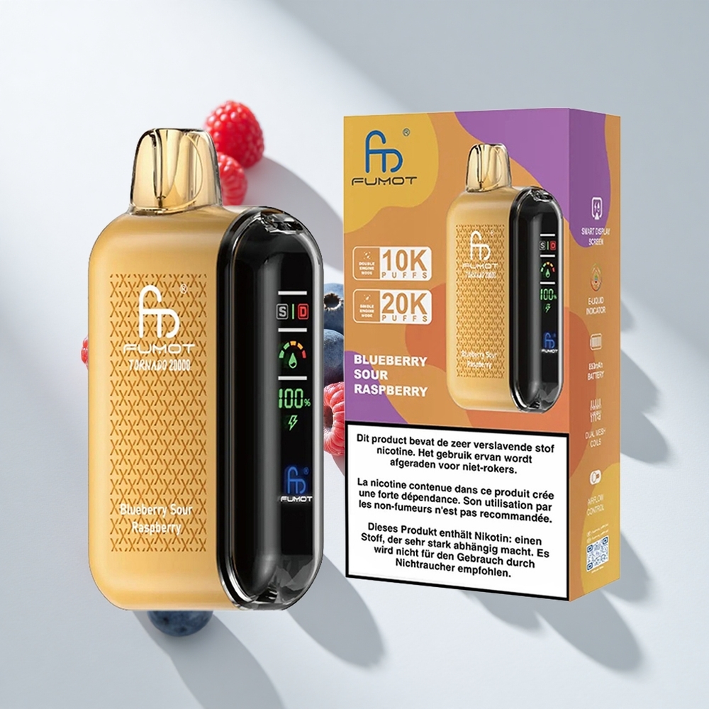 Fumot Tornado 20000 Puffs Blueberry Sour Raspberry Dual Mesh Coil