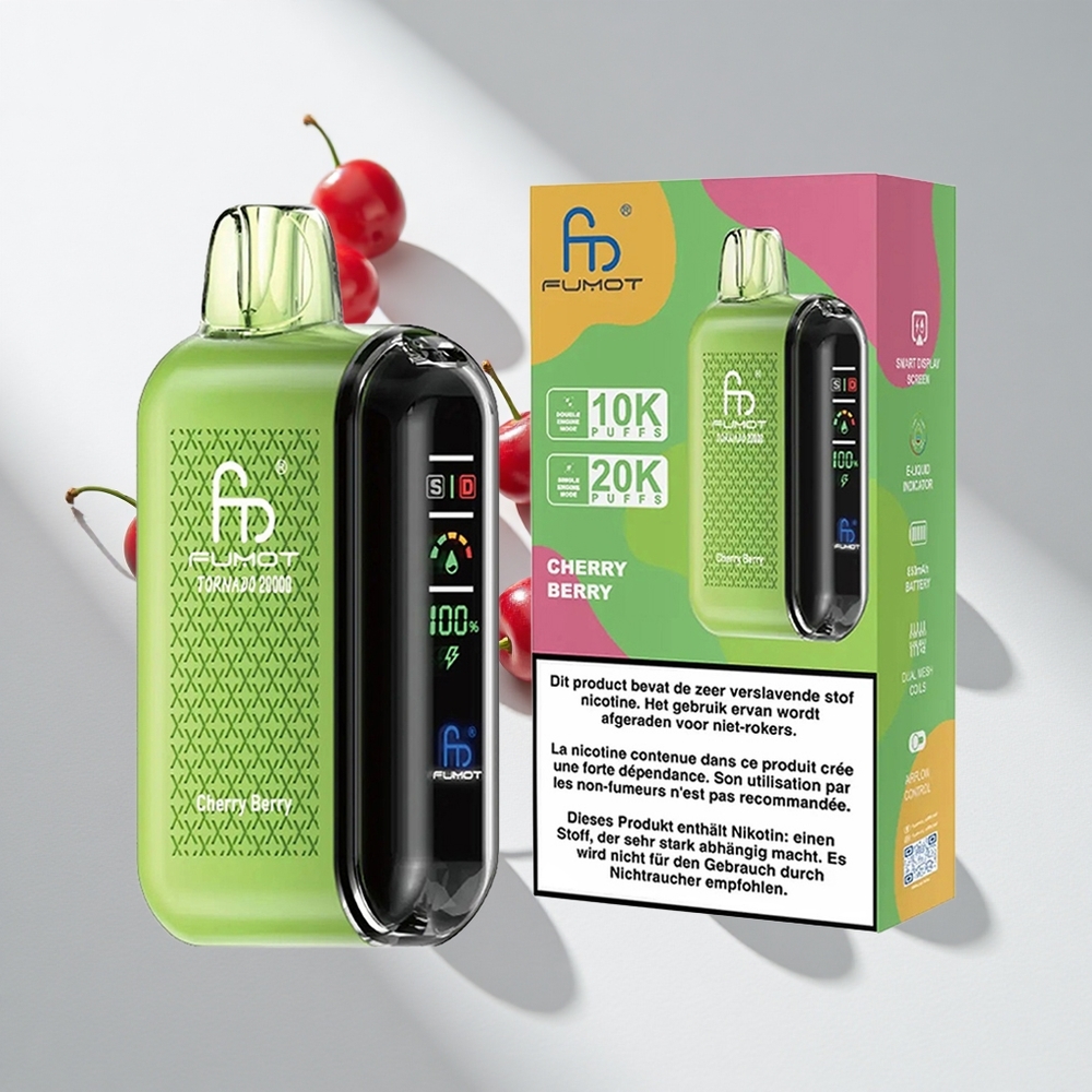 Fumot Tornado 20000 Puffs Dual Mesh Cherry Berry Disposable Vape