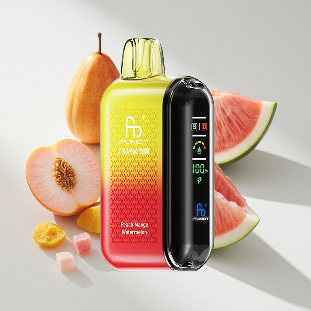Fumot Tornado 20000 Puffs Peach Mango Watermelon Dual Mesh Coil