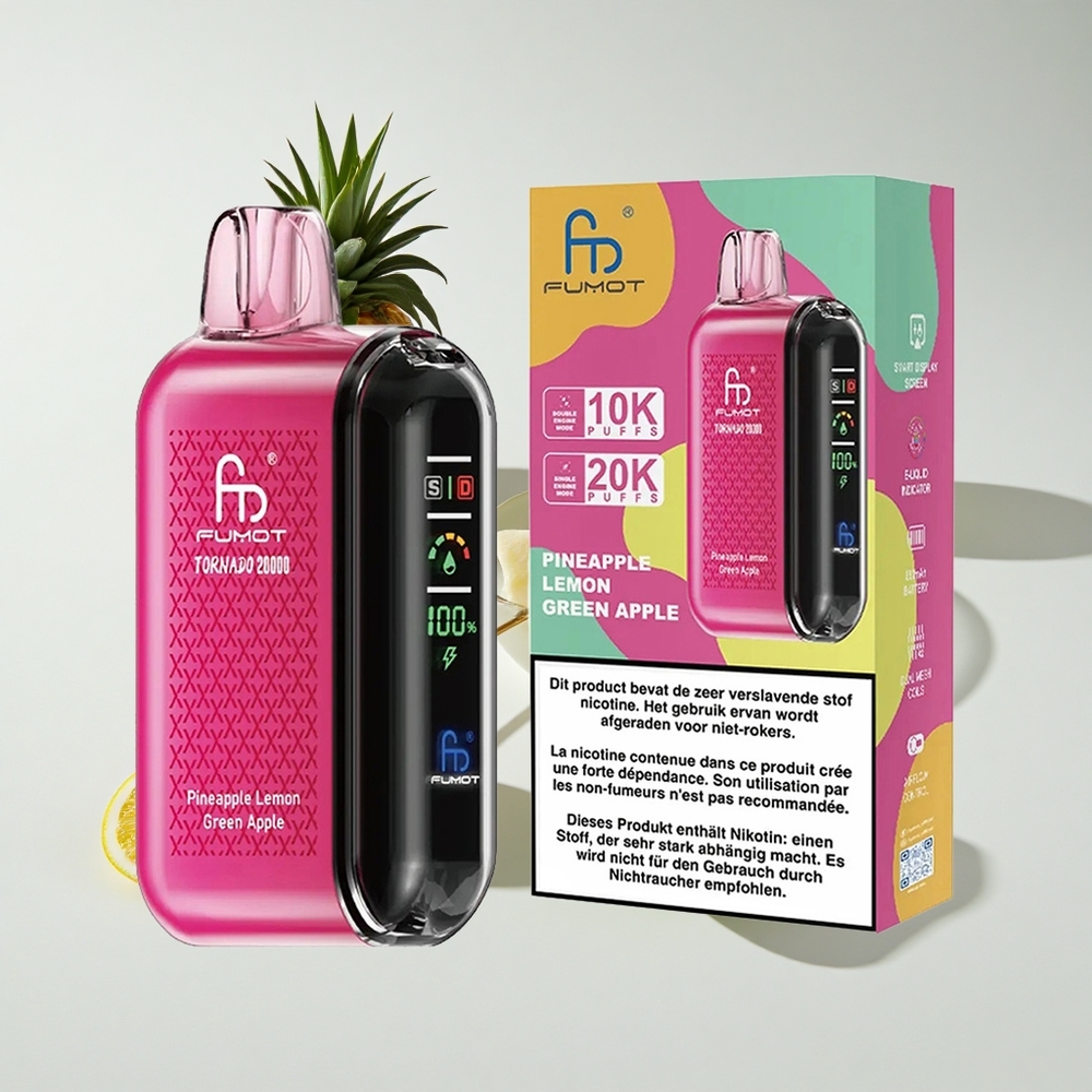 Fumot Tornado 20000 Puffs Pineapple Lemon Green Apple Dual Mesh Coil