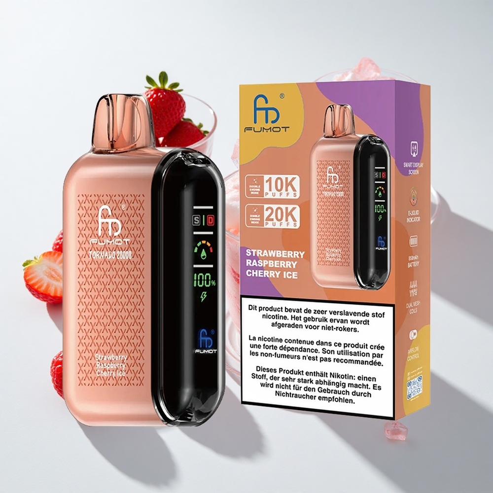 Fumot Tornado 20000 Strawberry Raspberry Cherry Ice Dual Mesh Coil