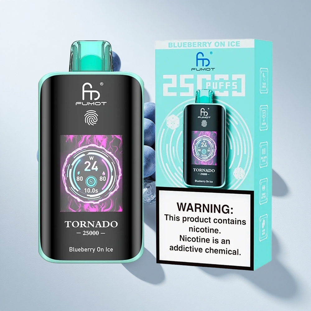 Fumot Tornado 25000 Puffs Blueberry On Ice with HD Screen