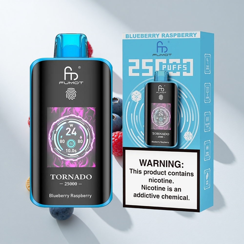 Fumot Tornado 25000 Puffs HD Screen Blueberry Raspberry