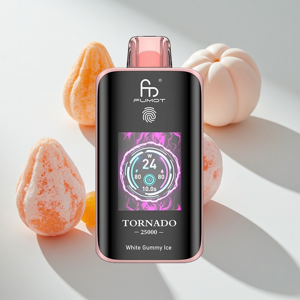 Fumot Tornado 25000 Puffs HD Screen White Gummy Ice