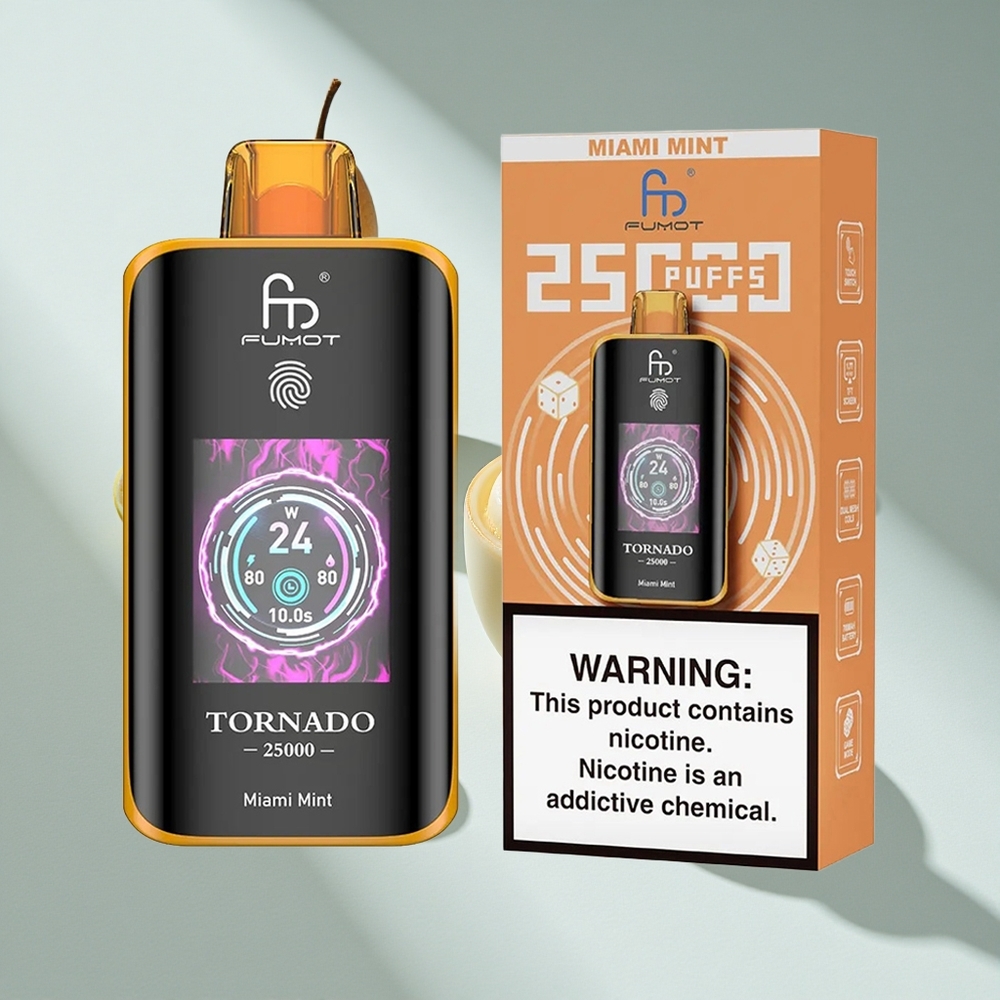 Fumot Tornado 25000 Puffs Miami Mint HD Screen