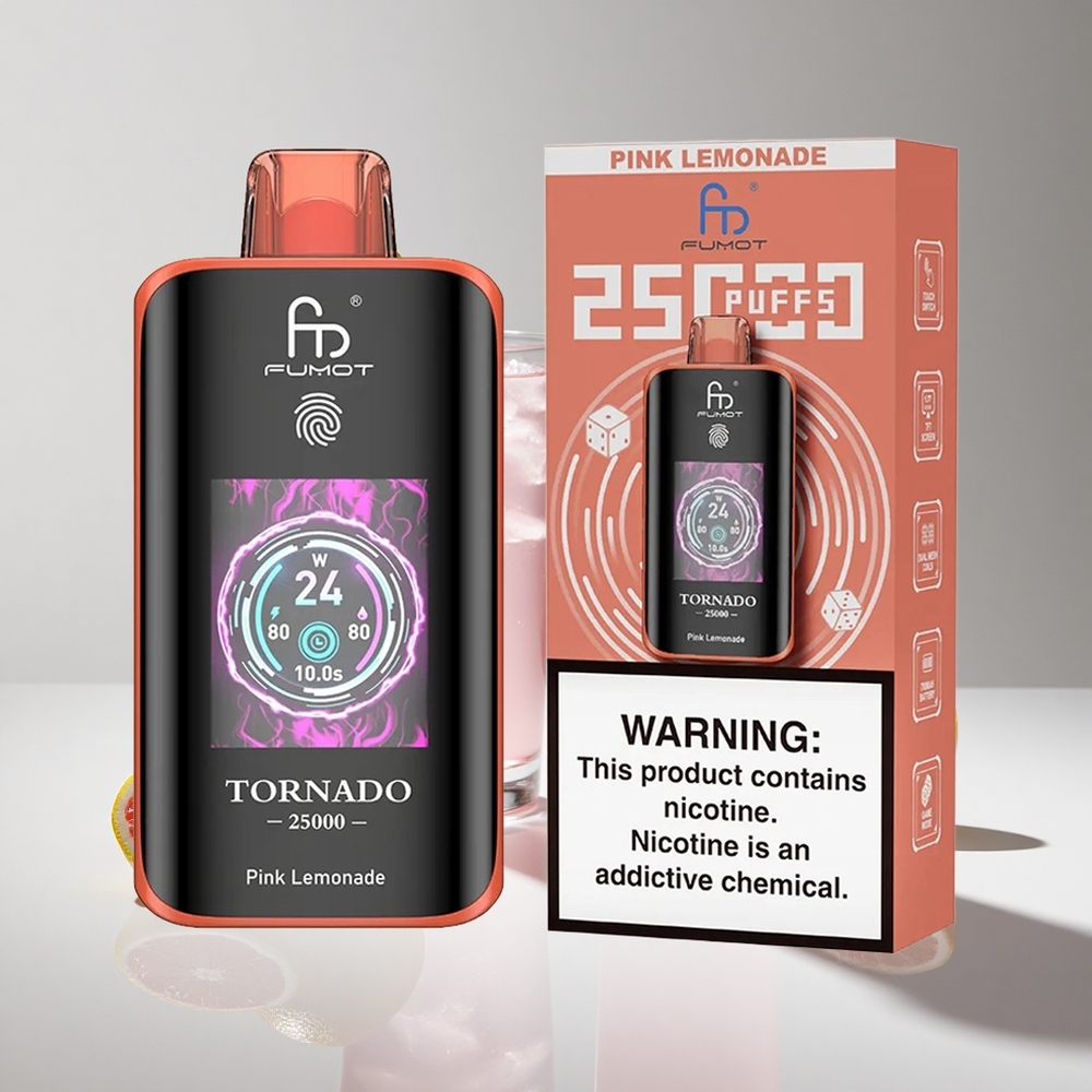 Fumot Tornado 25000 Puffs Pink Lemonade HD Screen