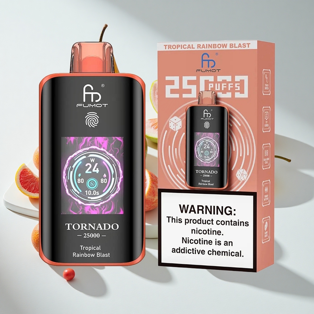 Fumot Tornado 25000 Puffs Tropical Rainbow Blast HD Screen