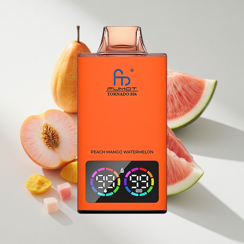 Fumot Tornado 25000 Puffs Dual Mesh Peach Mango Watermelon Disposable Vape