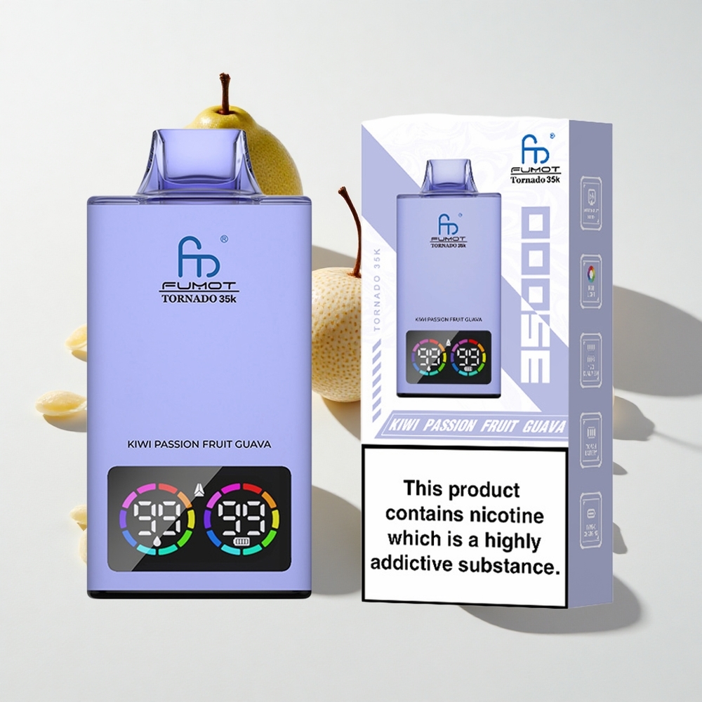 Fumot Tornado 25000 Puffs RGB Kiwi Passion Fruit Guava Disposable Vape