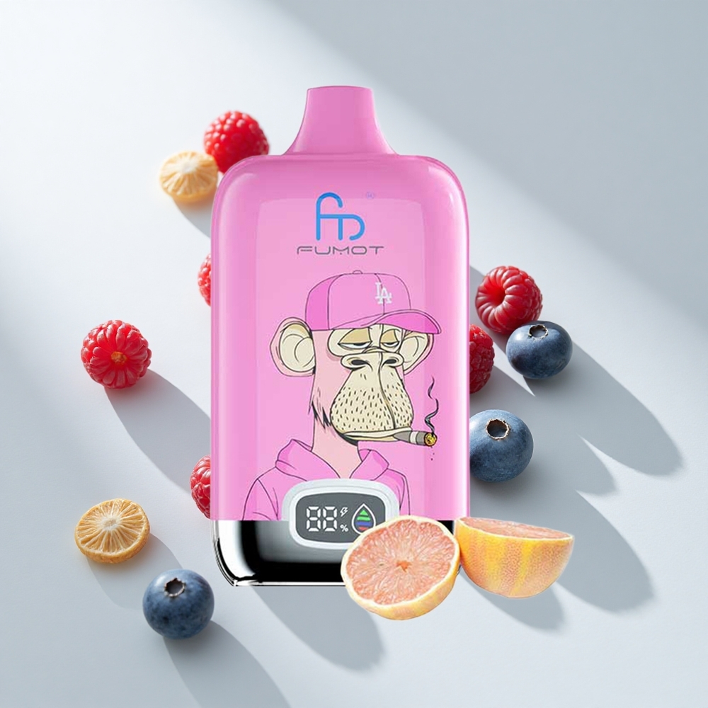 Fumot Tornado Digital Box 12000 Puffs Blueberry Raspberry Digital Box Disposable Vape