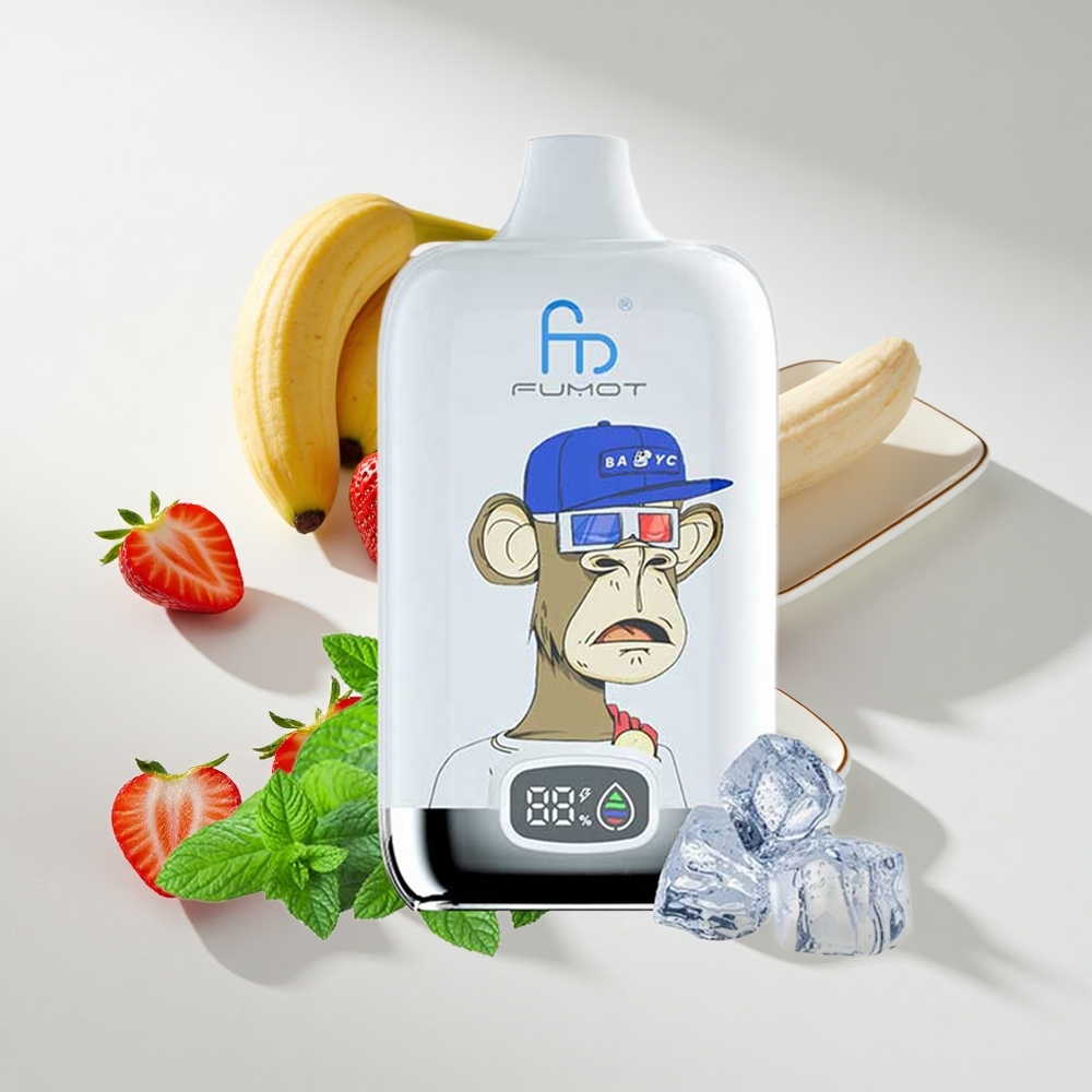 Fumot Tornado Digital Box 12000 Strawberry Banana Disposable Vape