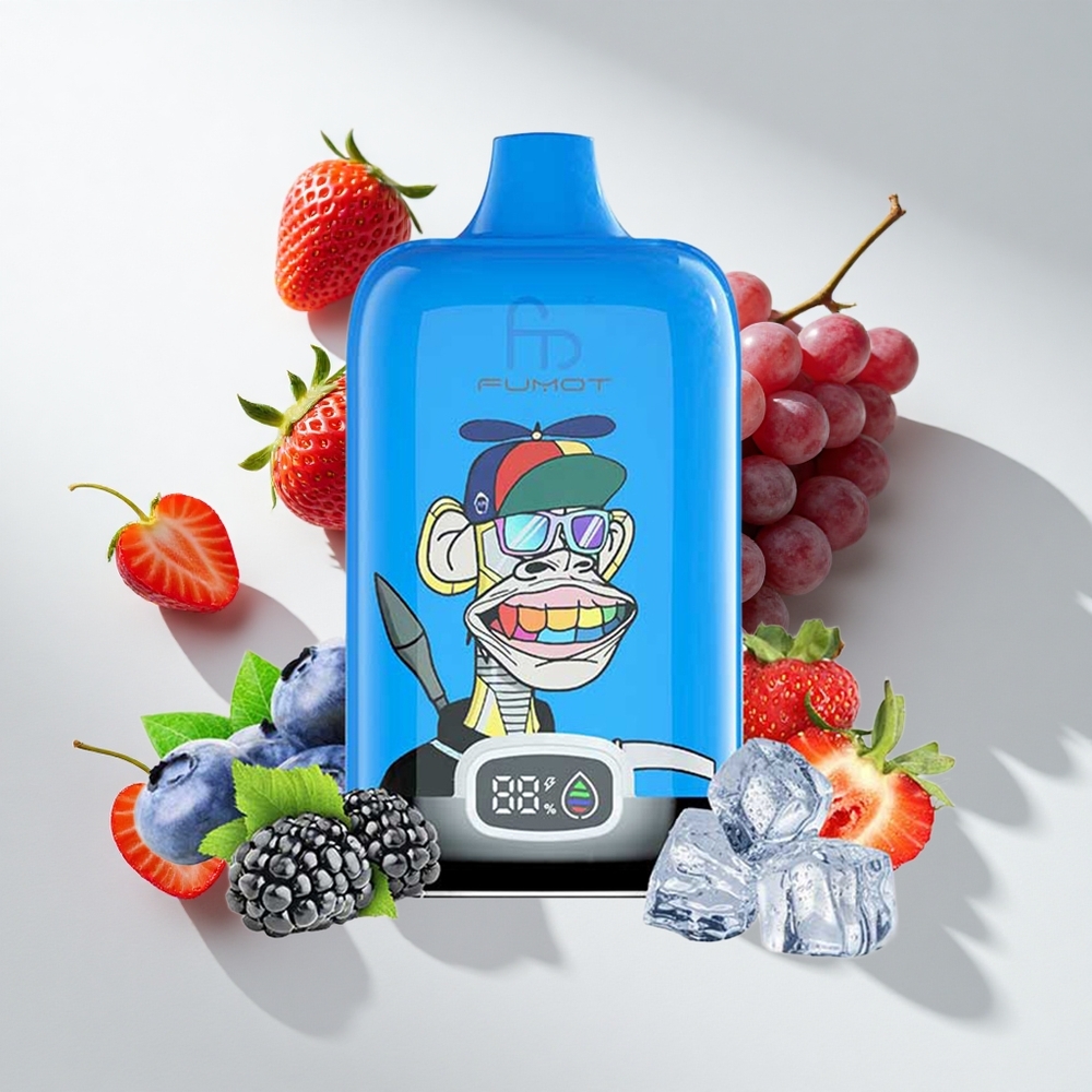 Fumot Tornado Digital Box 12000 Strawberry Grape Disposable Vape