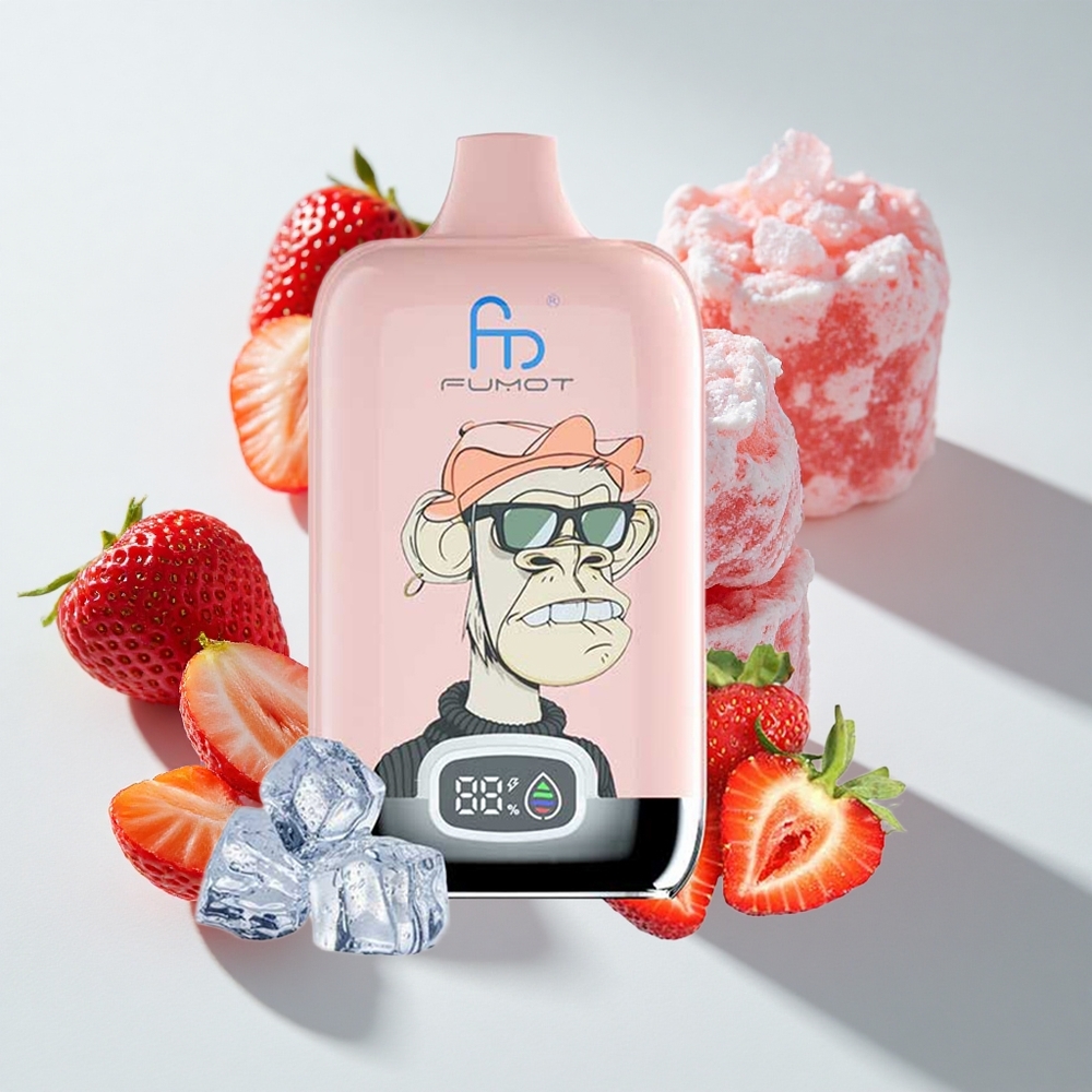 Fumot Tornado Digital Box 12000 Strawberry Ice Disposable Vape