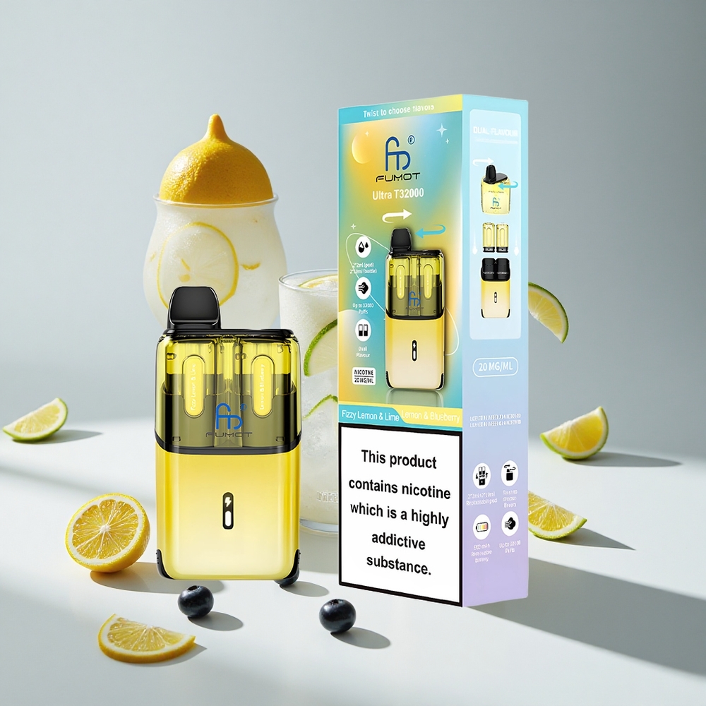 Fumot Ultra T32000 Disposable Vape 24ml Fizzy Lemon & Lime - Lemon & Blueberry